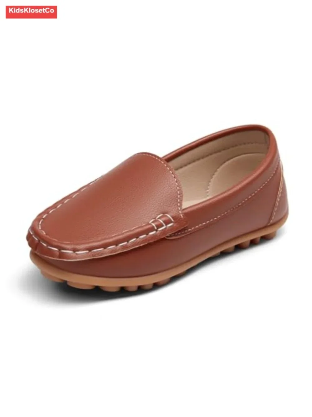 Boys Slip On Loafers Faux Leather Mocc Casual Dress School Shoes